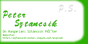 peter sztancsik business card